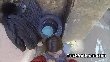 Preview 2 of Kinny White - Crazy Ruslana having sex on spy glasses outdoor