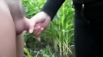 Preview 2 of Lebih Sex - Giving A Handjob Outside At A Farm In Russia