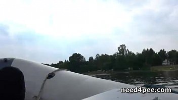 Preview 2 of She Male Man Xxxx - Smoking hot brunette pissing nearby a bridge
