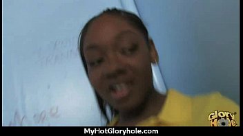 Preview 1 of Loon Scandi - Ebony teen shows off her blowjob skills at gloryhole 13
