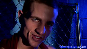 Preview 3 of Ring Fight Sex Girl And Gents - Muscular gay jock tugs his cut cock