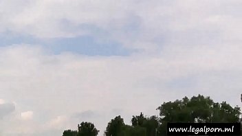 Preview 1 of Huge Meaty Dick Painal - Skinny Brown Haired Girl Gets Naked By The Lake Video