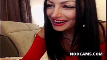 Preview 1 of Grocery Store Rape - Cam girl brunette in black stockings flashin