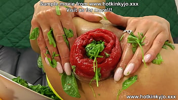 Preview 4 of Giant And Small - Slippery when wet Hotkinkyjo extreme green leafs anal insertions &amp_ prolapse
