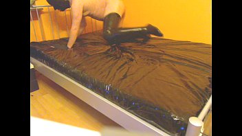 Preview 1 of German Saggy - latex blindfolded ass stretching piss drinking masturbation