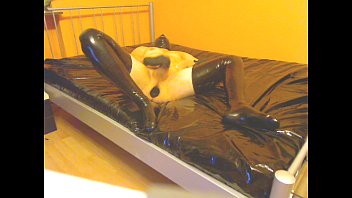 Preview 4 of German Saggy - latex blindfolded ass stretching piss drinking masturbation