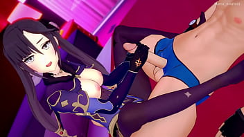 Preview 2 of Clubbing Porno - Mona quiere divertirse tocando una polla (Genshin Impact)