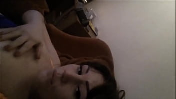 Preview 1 of Henessy Rough Anal - Sexy innocent brunette  fingering herself in someone else s house