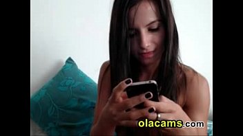 Preview 2 of Hot Maid Com - Busty brunette rubs clit on webcam