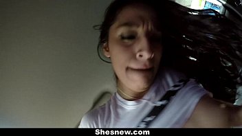 Preview 2 of Slave Hot Pant - ShesNew - Cute Brunette (Nicki Ortega) Fucks BF In Driveway