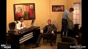 Preview 1 of Punishmen Brazzers - Sexual gays fucking in 3some at work