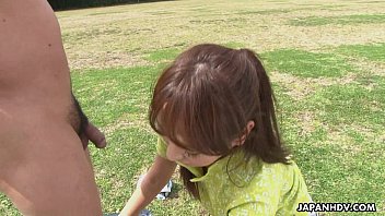 Preview 1 of Sister Rape Movie - Asian chick gets sexual on an outdoor fotball field