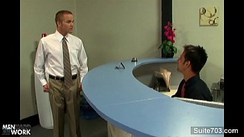 Preview 1 of Alex Geru - Lusty blonde gay gets fucked in the office