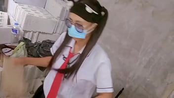 Preview 1 of Grey Bmw - Pinay college Muse gives a precious blowjob to a construction boy