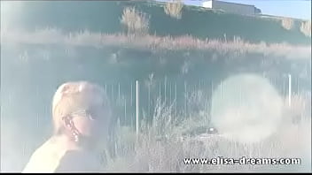 Preview 3 of Stepbrother Wank - Flashing nude and sucking a guy on the road