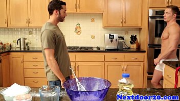 Preview 2 of Enwma - Muscular hunks hardcore kitchen fuckfest
