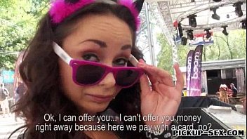 Preview 1 of Mp3 Xxx Video Downlod - Amateur Czech girl Aurelly Rebel fucked outdoors for cash