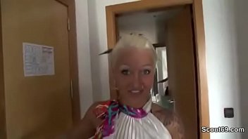 Preview 1 of Mandaly Sex - Hot German Blonde Teen Cora with Big Boobs Blowjob Stranger Men