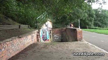 Preview 3 of Xxnx Desi - Tiny panties off for a long piss in public