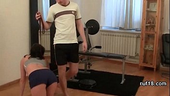 Preview 2 of Gym Thresom - Newbie in Hard core POV