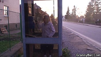 Preview 1 of Aunt Jasmin - Blonde old granny rides young dick