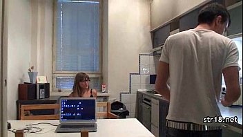 Preview 3 of Polisexual - Amateur teen couple fucks in parents bed