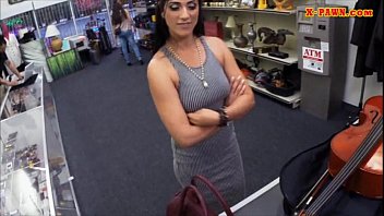 Preview 1 of Mom Cuby Big Boobs - Hot babe satisfied by pervert pawnkeeper in the backroom