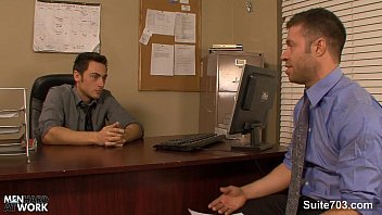 Preview 1 of Sleeps With Son And Mom - Excited office gays banging at work