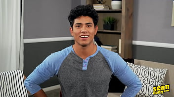 Preview 1 of Sexy Youg - Adorable Dark-Hair Eddie Celebrates His Birthday,  Showcasing His Good Looking Body While Jerking Off - SEAN CODY