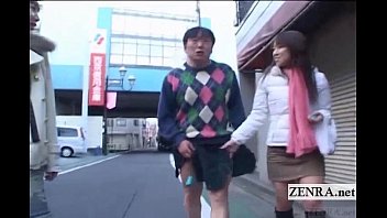 Preview 2 of Bonnie Rose - Subtitled crazy public Japanese crossdressing femdom