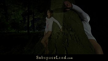 Preview 1 of Mom Rep Xxx Son Daru - Nataly bound in the forest at night and fucked