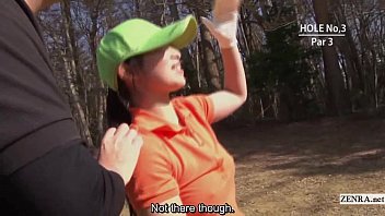 Preview 1 of Miya Khalfia - Subtitled uncensored Japanese golf handjob blowjob game