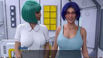 Preview 2 of Prostate Exam Cum Clinic - Stranded In Space #74 - Blue Haired Milf Want Threesome With Me &amp_ Hot Busty Doctor