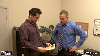 Preview 1 of Sexbtube - Tattooed gay gets ass licked and fucked in the office