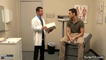 Preview 1 of Property Sex Xmas - Lusty doctor gets nailed by his gay patient at work