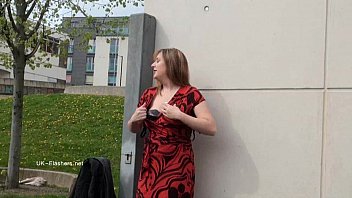 Preview 4 of Xxxxbdsm - Longhaired redhead Jannas public masturbation and outdoor milf flashing the stre