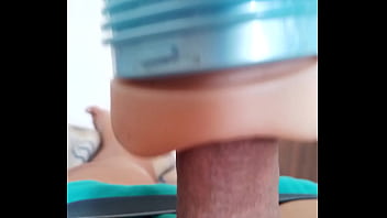Preview 1 of Desi Nidian - Fleshlight session,  cumming,  closeup. April 14,  2024.