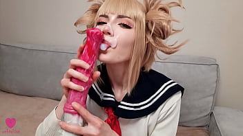 Preview 2 of Hindi Marathi Xxxxx - Himiko Toga from League of Villains tries out a horse dildo and gets a lot of cum and play with it
