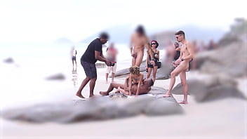 Preview 3 of Xxx Nepali Hd Video Dawnloading - Daped-In-Public #4 : Skinny petite Brazilian Larinha Small fucked at the beach in front of people (DAP,  Anal,  0% pussy,  ATM,  gapes,  slim girl,  monster cocks,  BBC) OB303