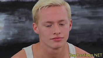 Preview 1 of Sleep Hole - Gaycastings blonde twink drools on cock