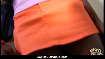 Preview 1 of Deepest Throat Fuck Ever Porn - Ebony Hottie Milking Cocks in the Gloryhole 13
