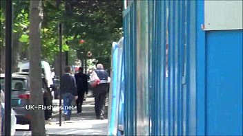Preview 1 of English Sexvideo Hd - Flashing blonde exhibitionist Axa Jays outdoor voyeur masturbation and naughty a