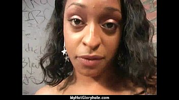 Preview 2 of Fruitfly - ebony teen shows off her blowjob skills at gloryhole 18