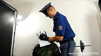 Preview 1 of Mature Wife Jerks Money - PRISON COP WRAPPED HEAD OF SLAVE - 114