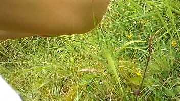Preview 2 of Standing Anal Scream - My wife pisses outdoor second take
