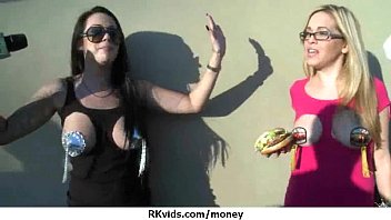Preview 2 of Ebony Tits Webcam - Sexy exhibitionist GFs are paid cash for some public fucking 9