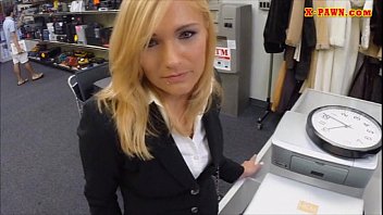 Preview 1 of Taliban Fuck Reporter - Hot blonde milf pawns her pussy and nailed at the pawnshop