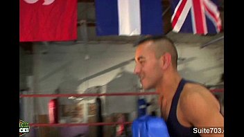 Preview 1 of Lesbian With Small Oy - Gay boxing guys having sex in the gym