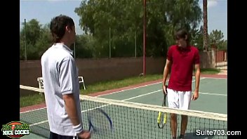 Preview 1 of Fucking Moms Boyfriend Rough - Tennis gay jocks fucking outdoors
