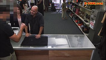 Preview 1 of Chukold Femdom Slut - Customers wife fucked with horny pawn man in the backroom